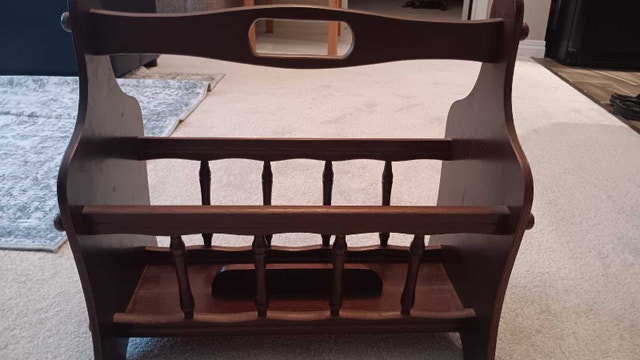 Vintage Solid Wood Magazine Rack