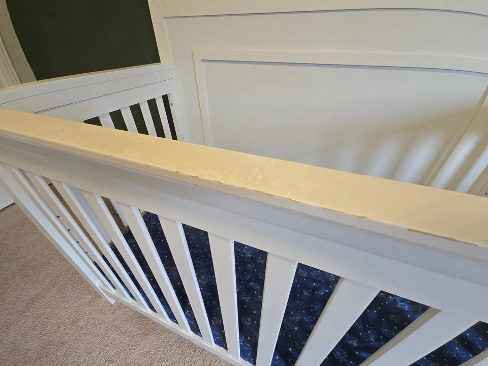 Full crib setup (crib, bed side conversion, mattress, sheets) - photo 3
