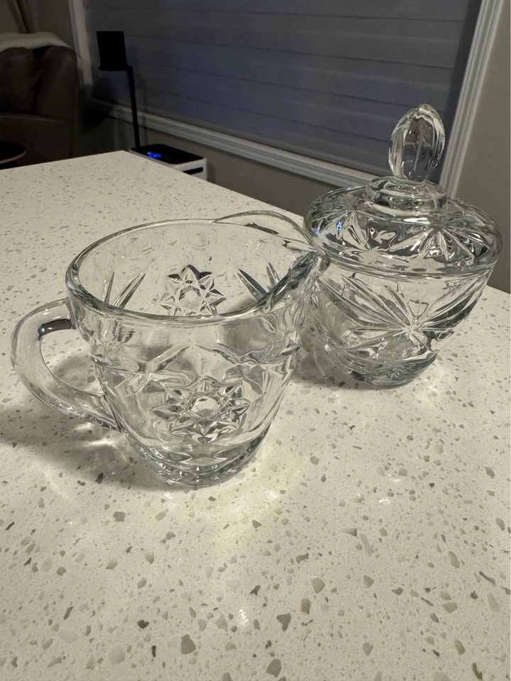 Vintage Crystal Creamer & Lidded Sugar Bowl Set - photo 2