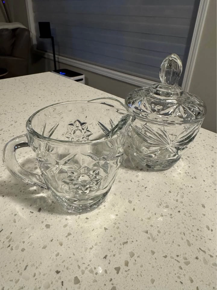 Vintage Crystal Creamer & Lidded Sugar Bowl Set - photo 3