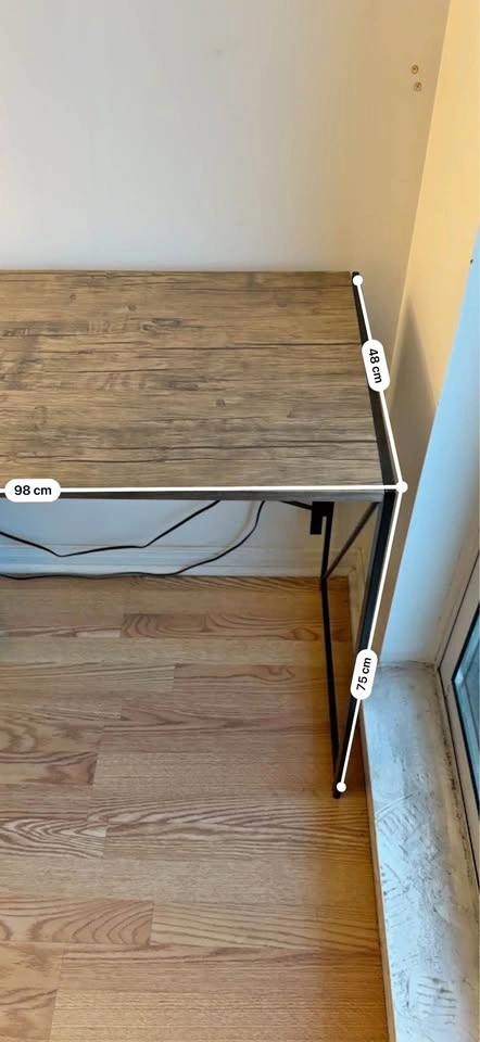 Minimalist Wood and Metal Computer Desk