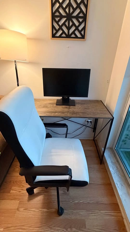 Minimalist Wood and Metal Computer Desk - photo 2