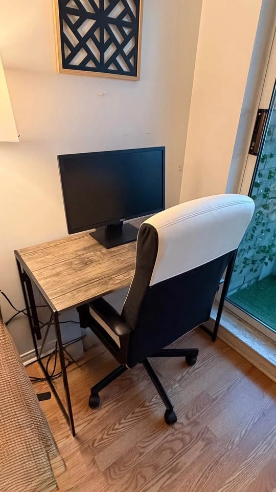 Minimalist Wood and Metal Computer Desk - photo 3