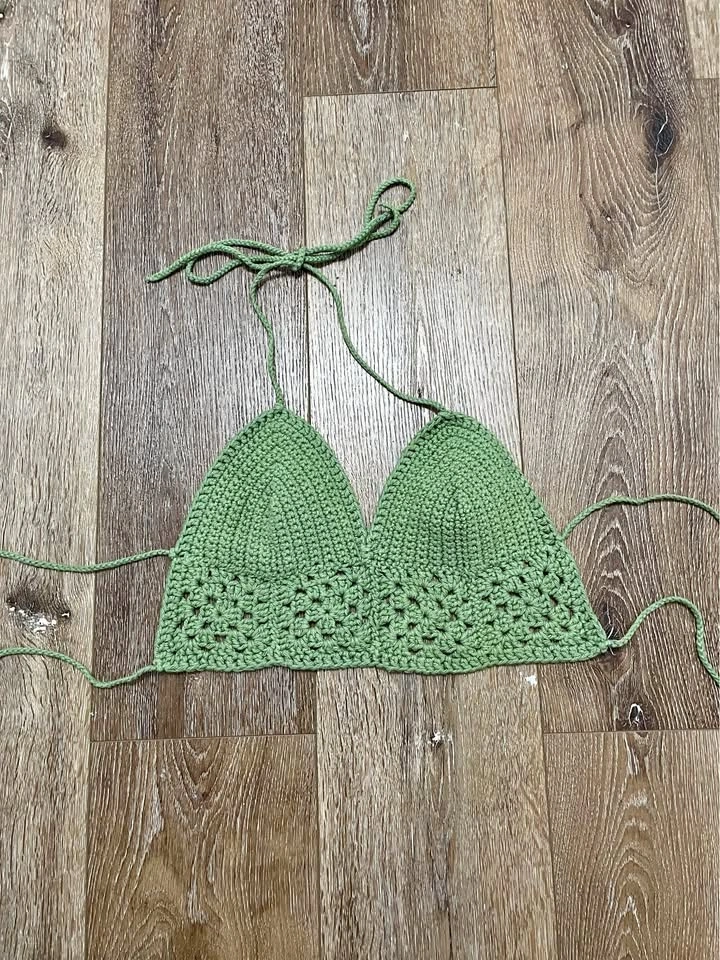 Green Crocheted Halter Top