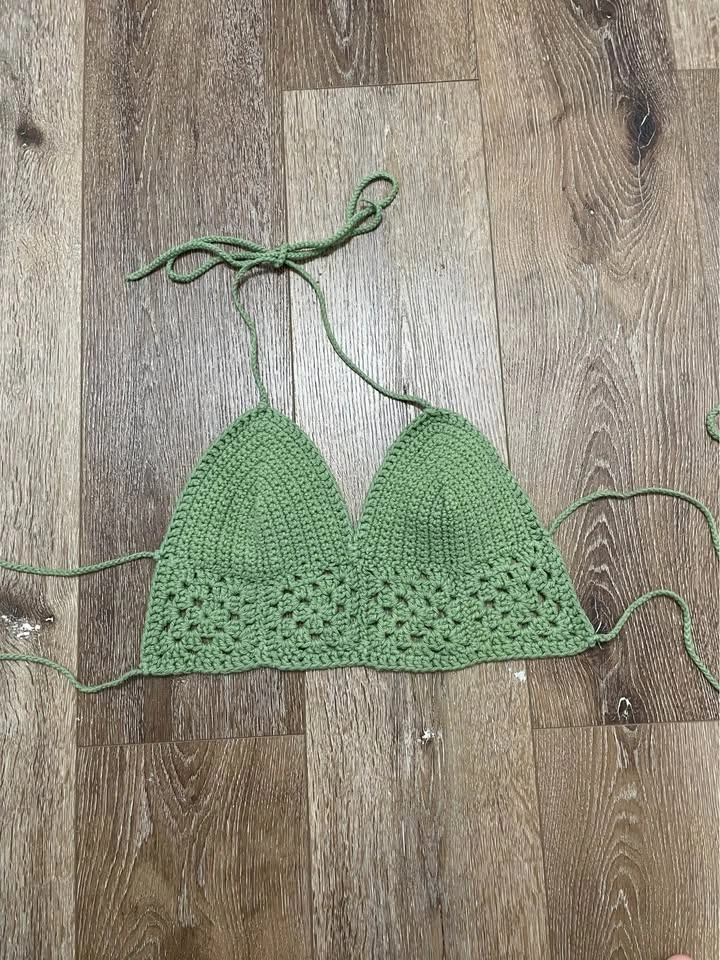 Green Crocheted Halter Top - photo 4