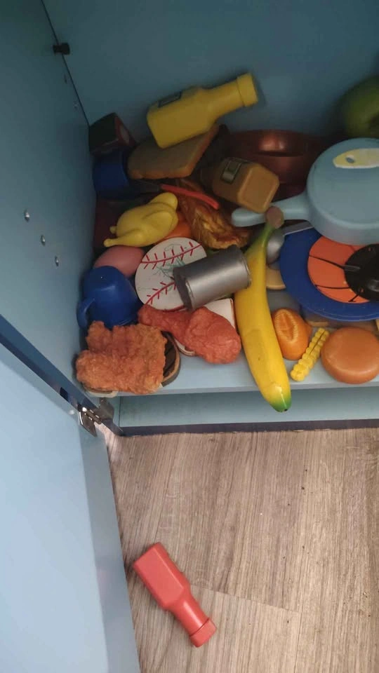 A bunch of toy food and plates - photo 3