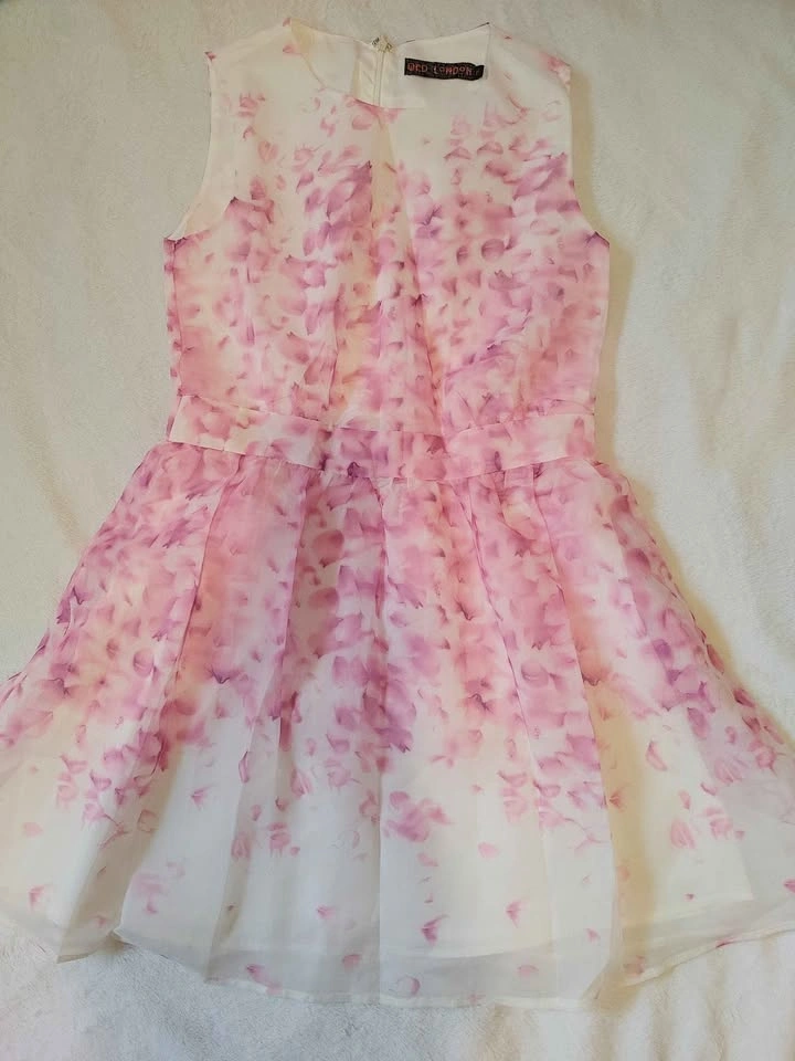 QED London - Pink Floral Dress - Size M - New
