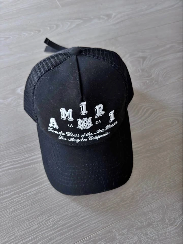 Amiri Varsity Trucker Hat Black Condition 9/10 - Authentic
