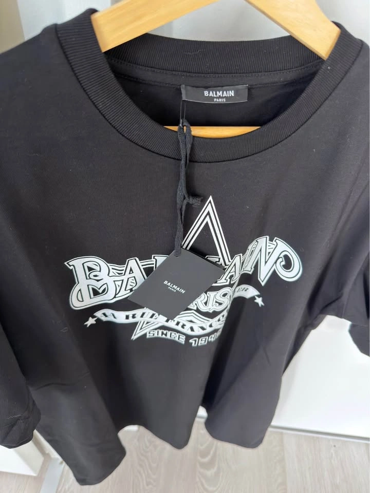Balmain Men's Star Logo T-Shirt in Black/White - photo 2
