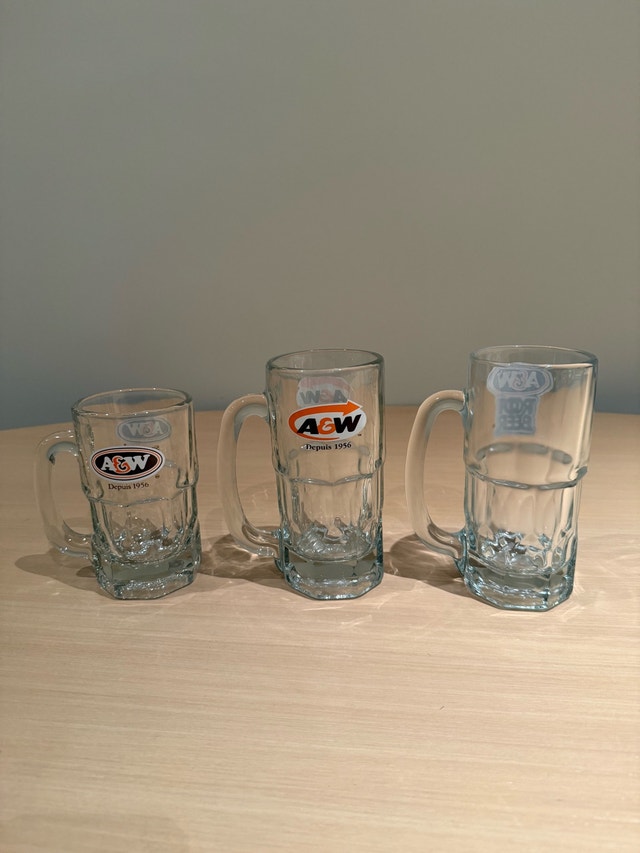 A&W Root Beer Glass Mugs Set 3x - photo 3