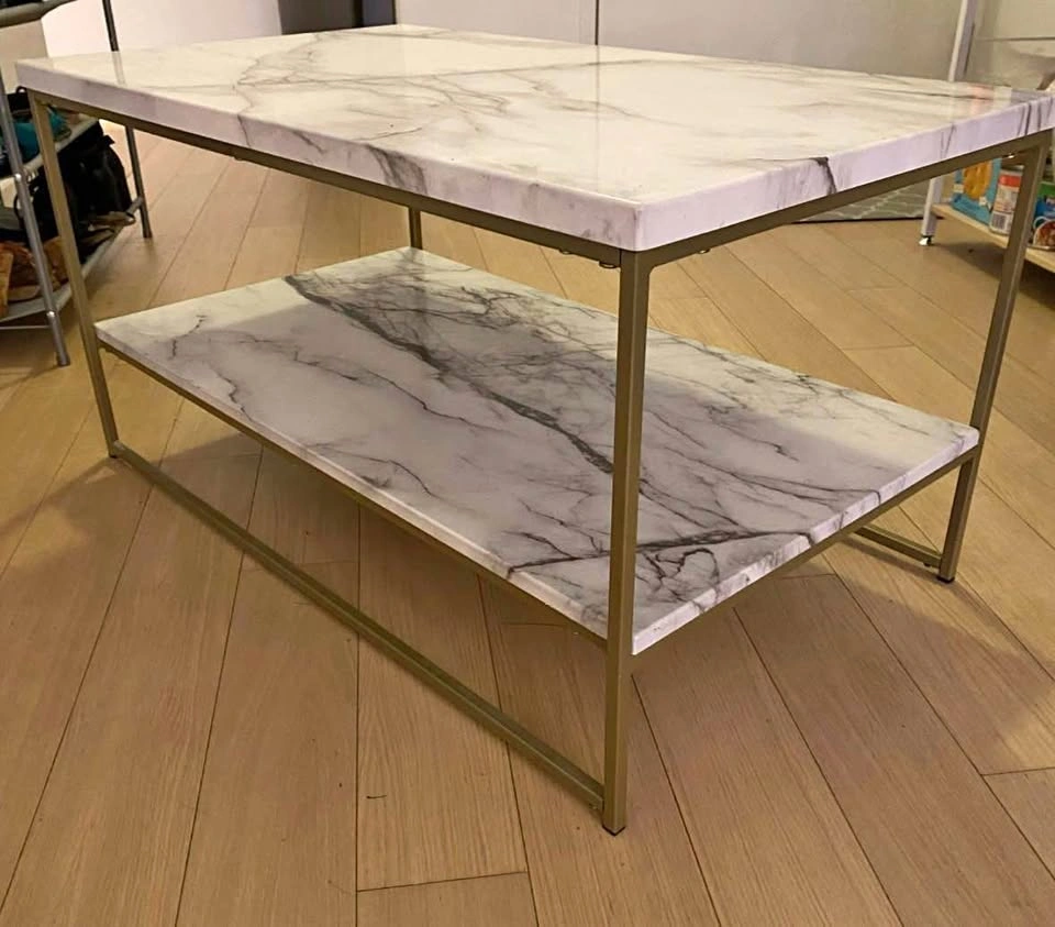 Faux Marble Coffee Table 2 Tier - MOVING SALE