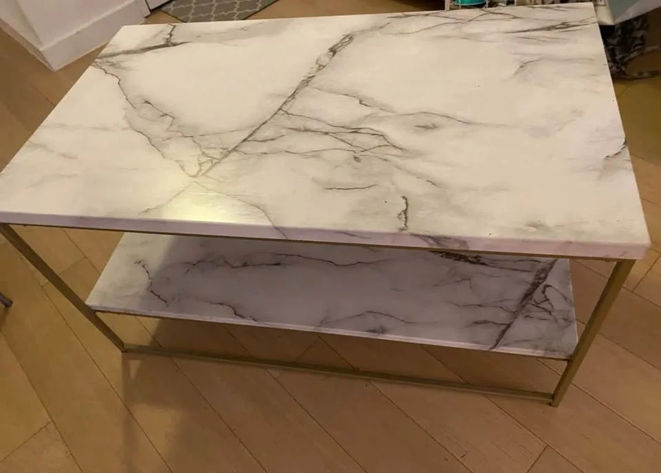 Faux Marble Coffee Table 2 Tier - MOVING SALE - photo 2