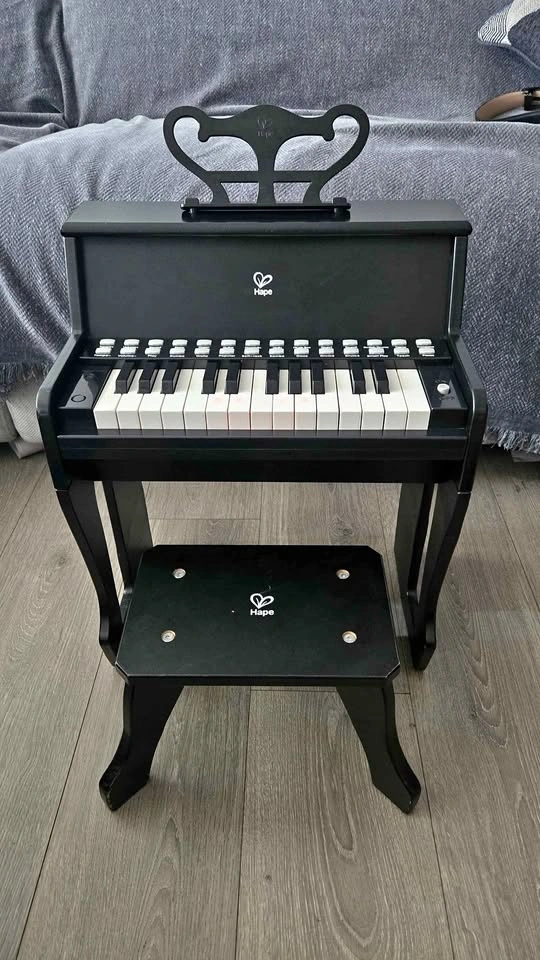Learn With Lights Piano with Stool – Kids Wooden Electric Piano