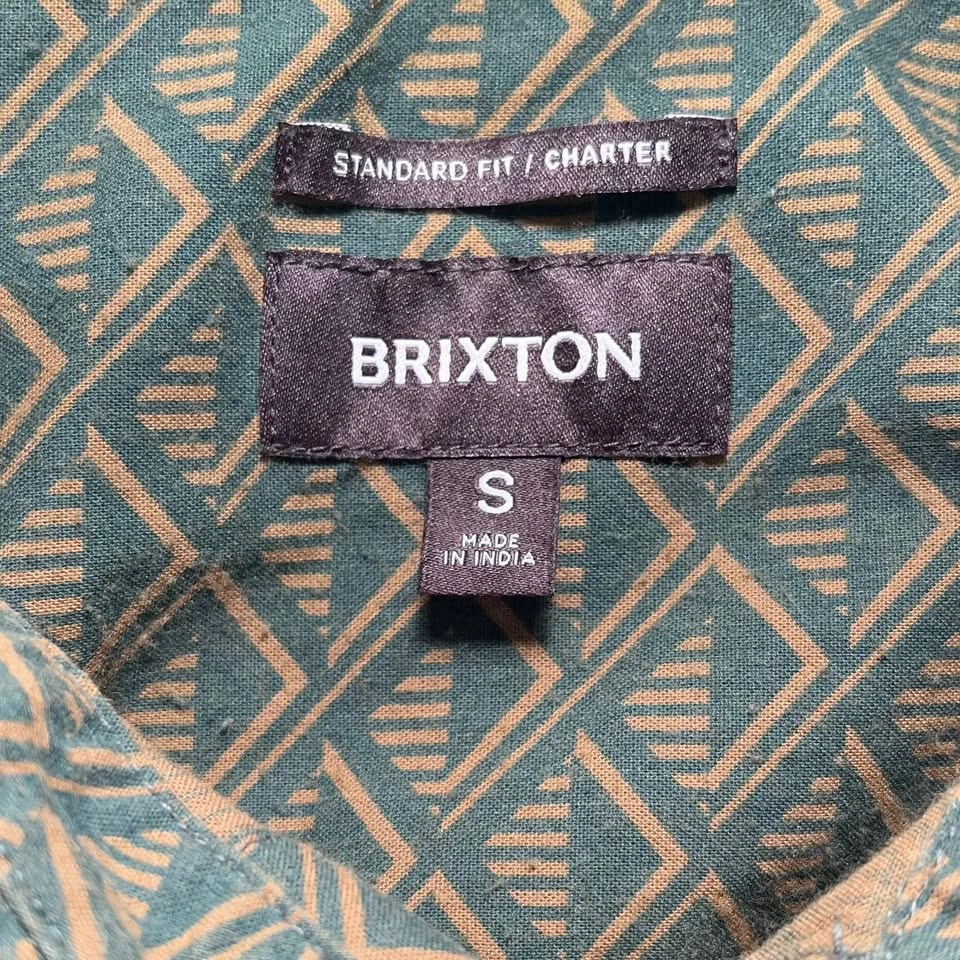 Brixton Green Geometric Charter Short Sleeve Shirt - Small - photo 2