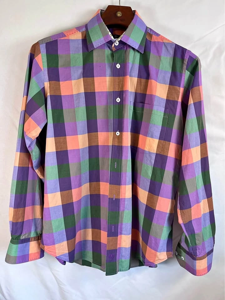 Classic Bugatchi Uomo Multi-Color Plaid Shirt: Men’s M