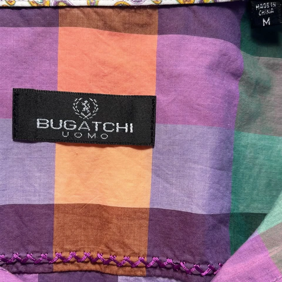 Classic Bugatchi Uomo Multi-Color Plaid Shirt: Men’s M - photo 3