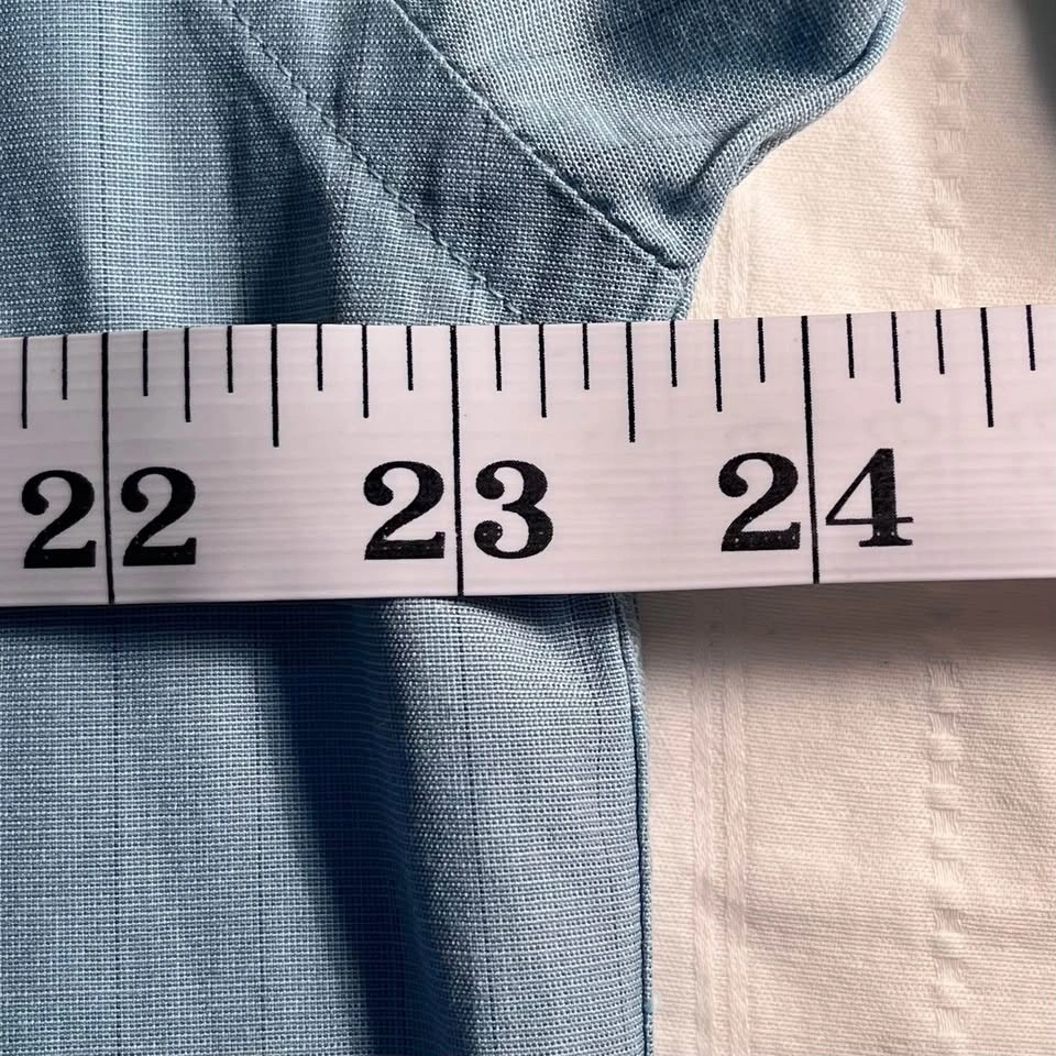 80s Vintage BOSS Hugo Boss 100% Blue Pinstripe Dress Shirt - photo 4