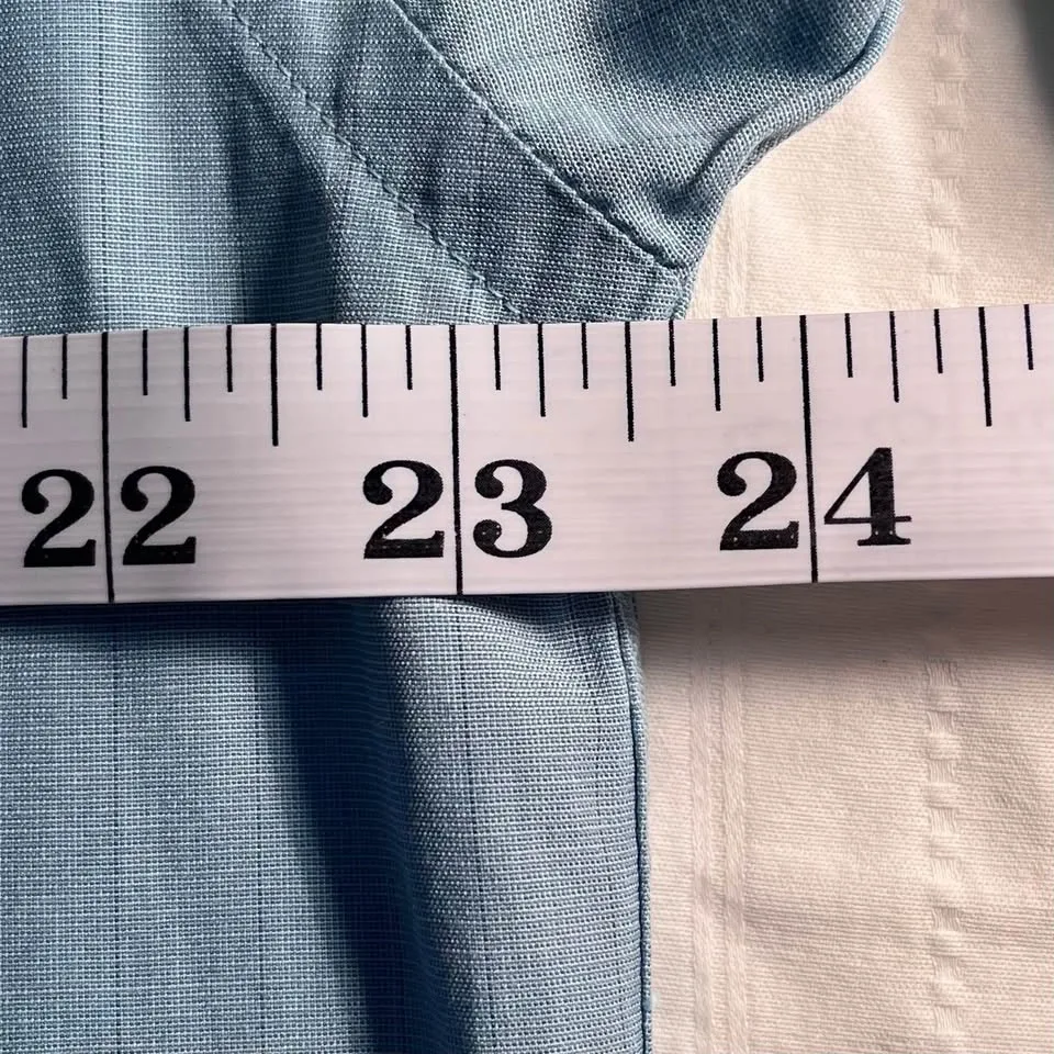 80s Vintage BOSS Hugo Boss 100% Blue Pinstripe Dress Shirt - photo 4