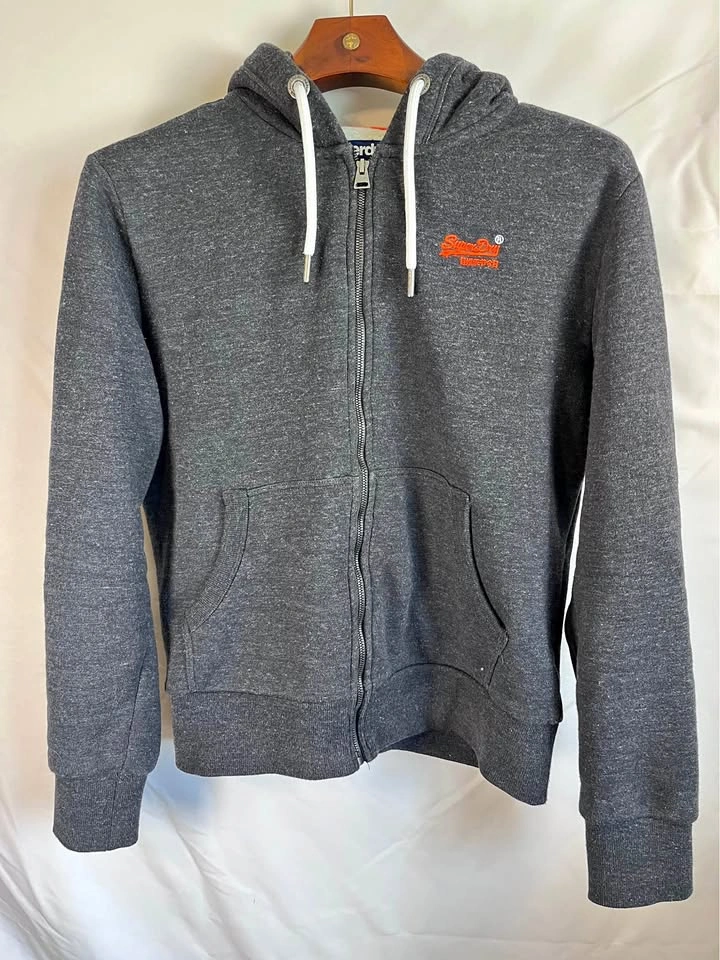 Superdry Orange Label Grey Full Zip Hoodie Men’s L - like new