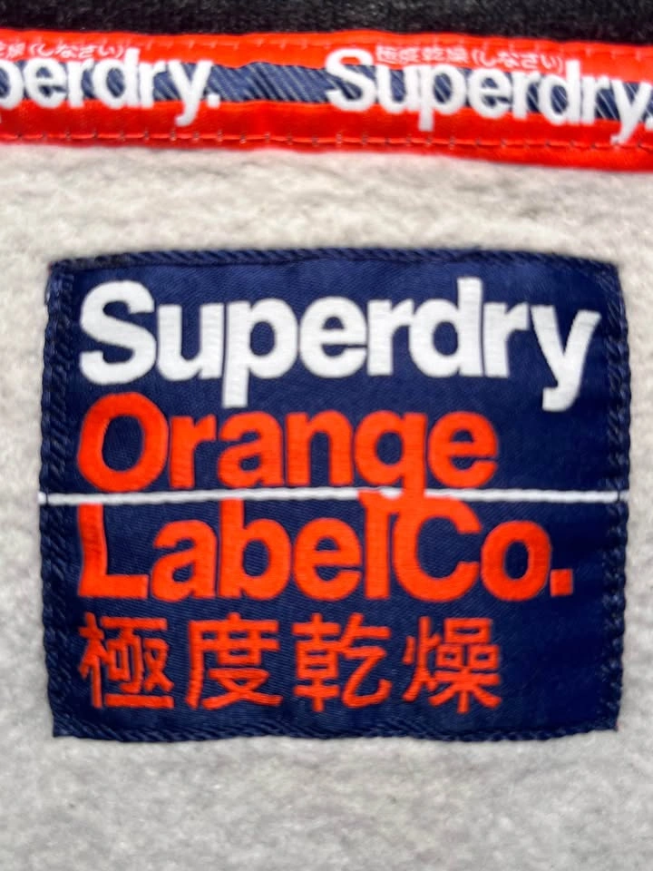 Superdry Orange Label Grey Full Zip Hoodie Men’s L - like new - photo 2