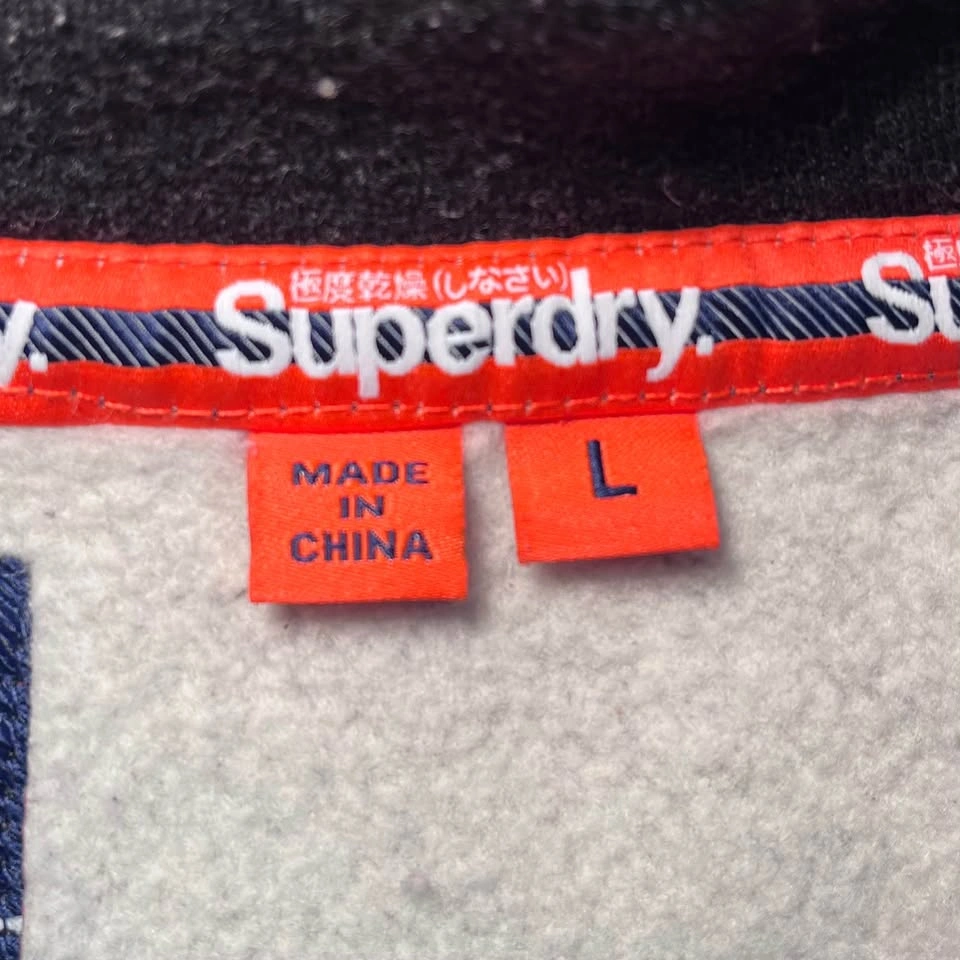 Superdry Orange Label Grey Full Zip Hoodie Men’s L - like new - photo 3