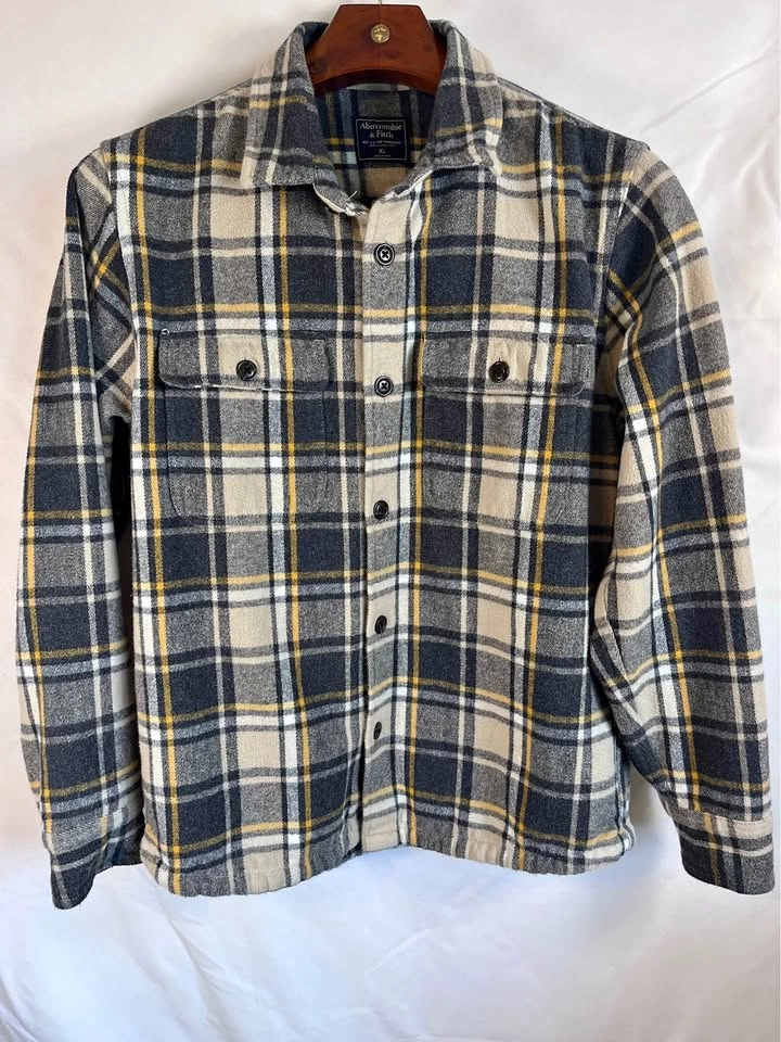 Abercrombie & Fitch Plaid Flannel Shacket Men’s XL - like new