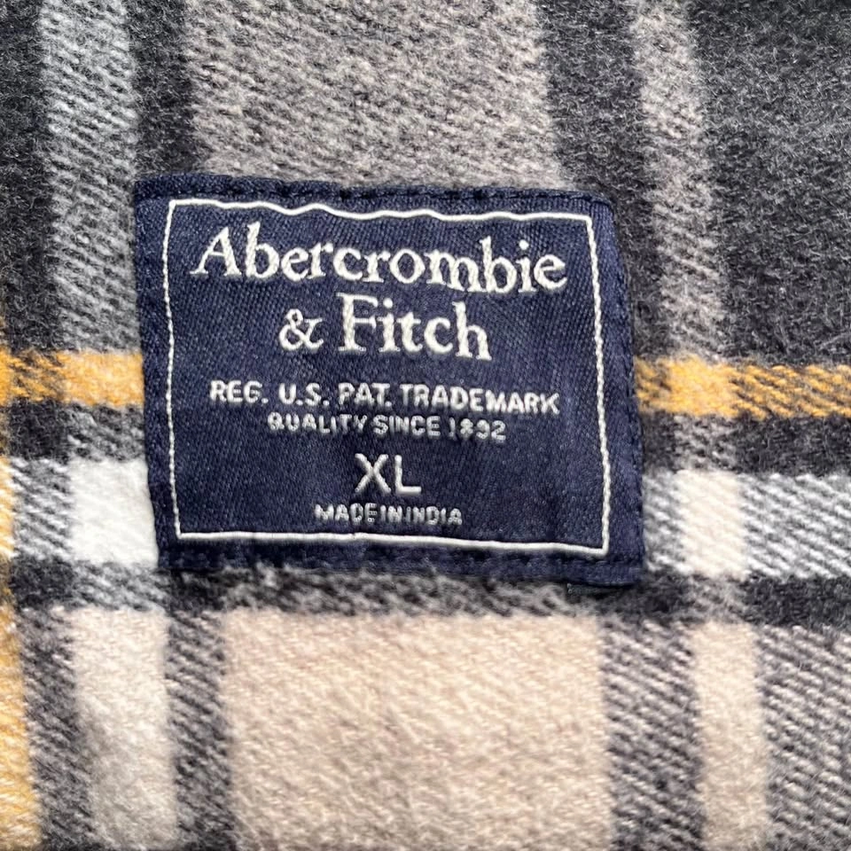 Abercrombie & Fitch Plaid Flannel Shacket Men’s XL - like new - photo 3