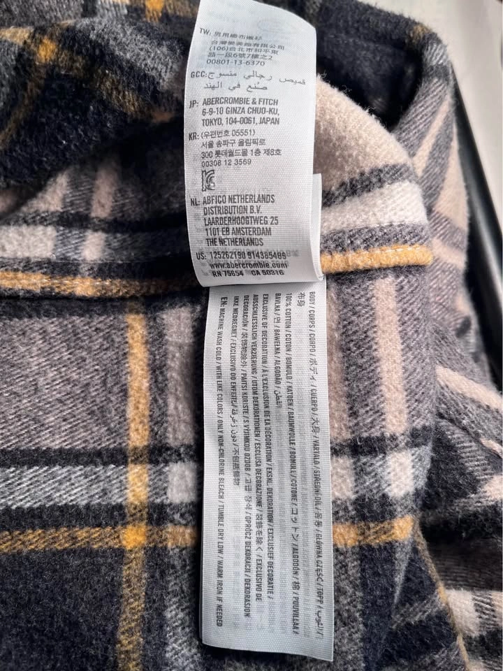 Abercrombie & Fitch Plaid Flannel Shacket Men’s XL - like new - photo 4
