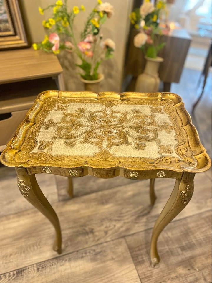 Vintage Italian Florentine Side Table - Authentic Stamped