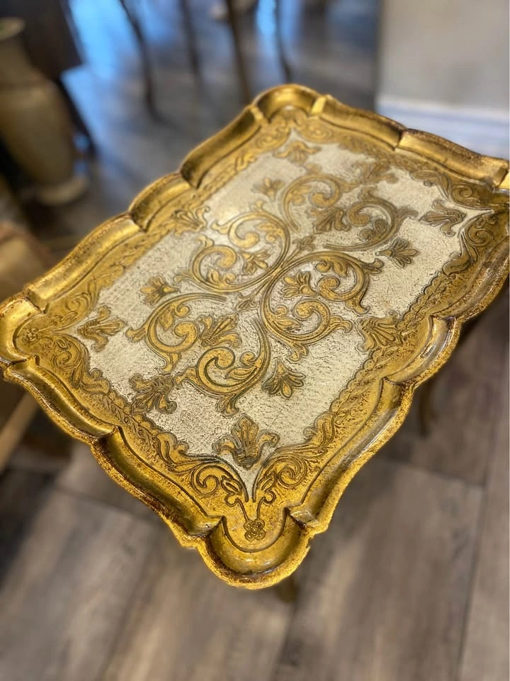 Vintage Italian Florentine Side Table - Authentic Stamped - photo 2