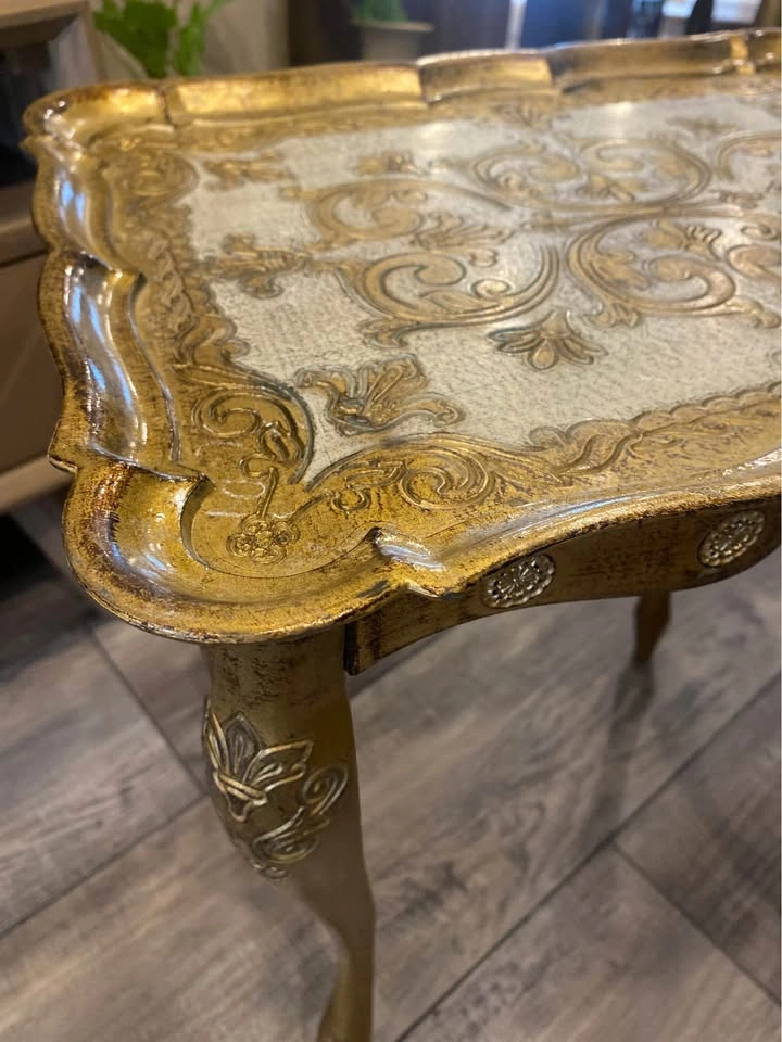 Vintage Italian Florentine Side Table - Authentic Stamped - photo 3