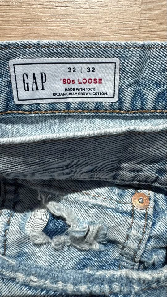 GAP '90s Loose Distressed Jeans (Light Wash) - Size 32x32 - photo 3