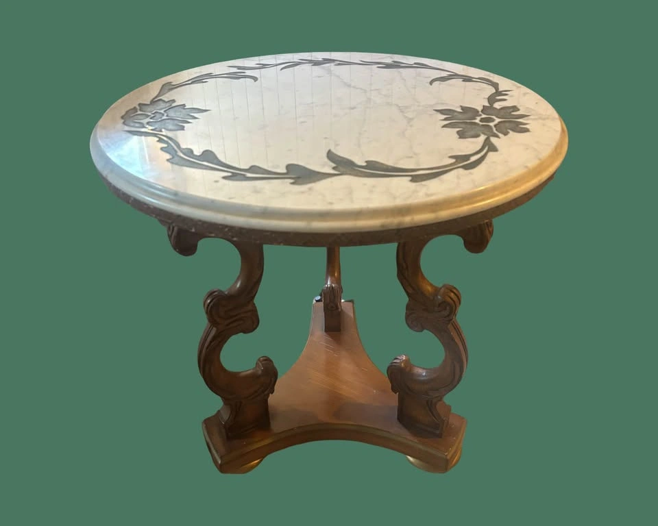 Mid-century Hollywood Glam Italian Renaissance Side Table - photo 2