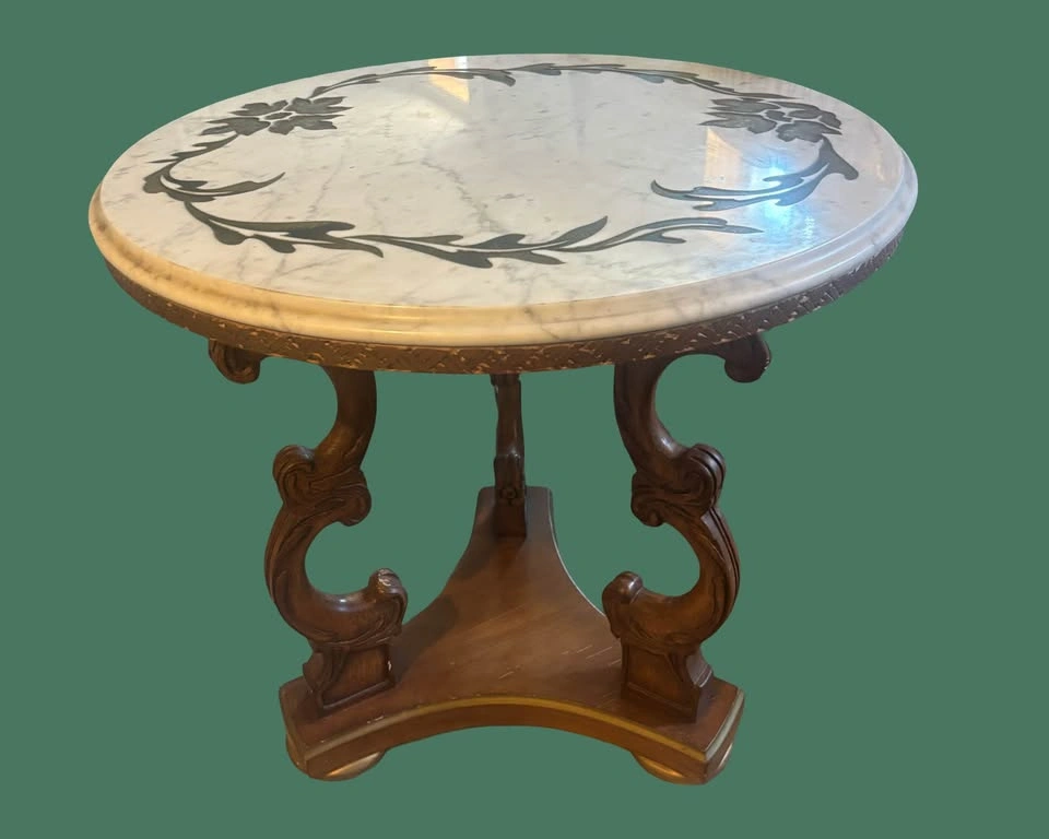 Mid-century Hollywood Glam Italian Renaissance Side Table - photo 4
