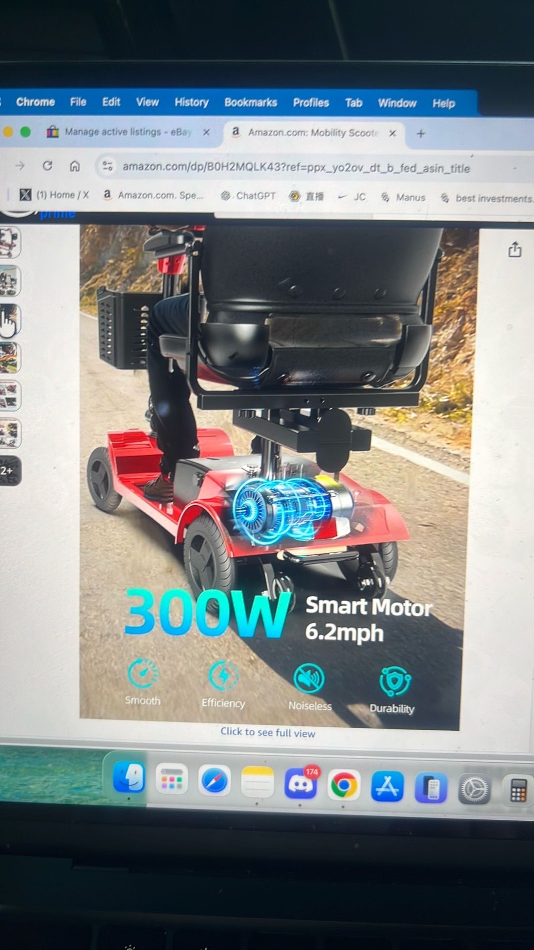 Foldable mobility scooter with removable battery - photo 3