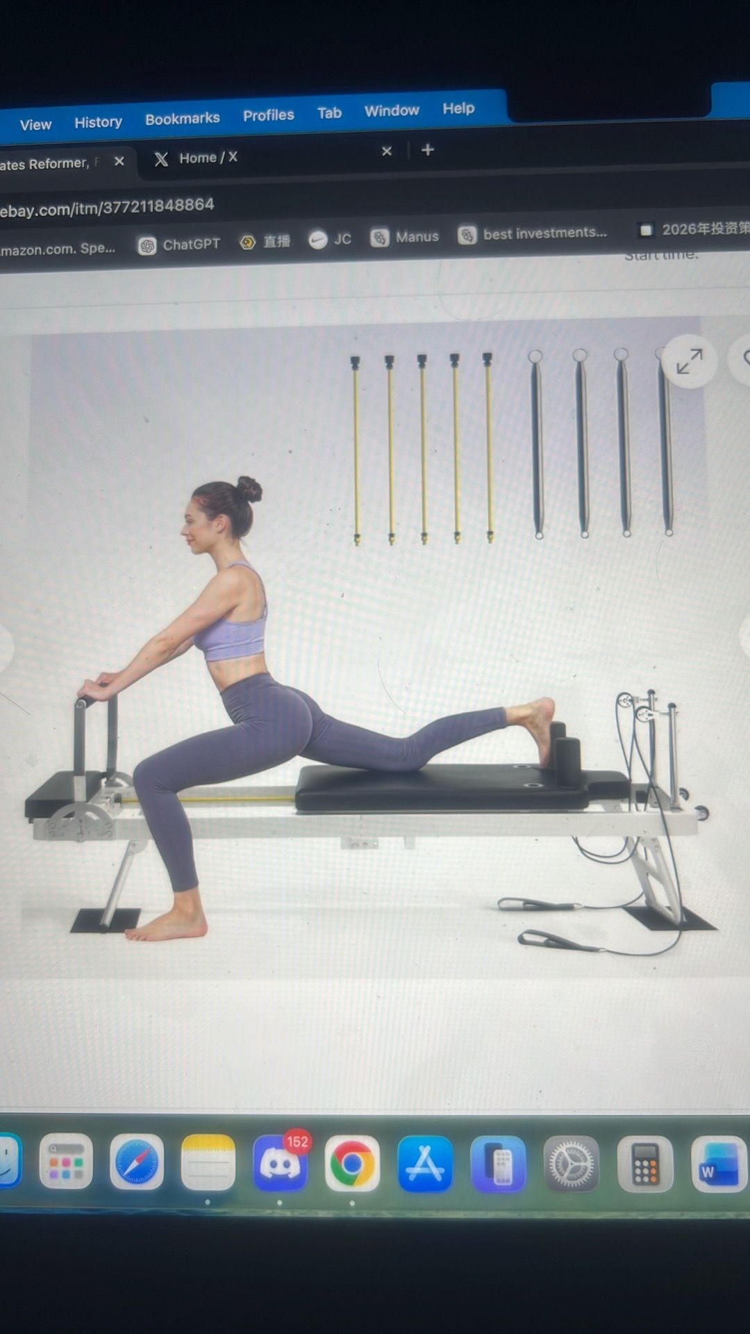 Pink color Pilates reformer (not black color)