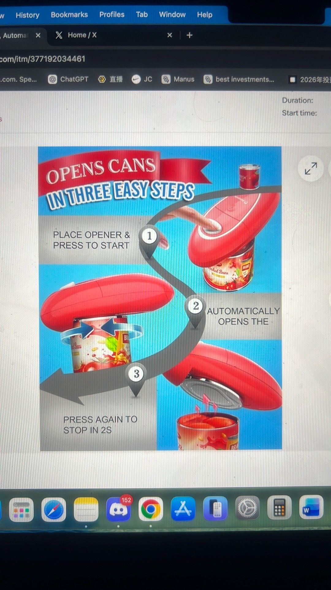 Electric can opener, automatic one touch - photo 4