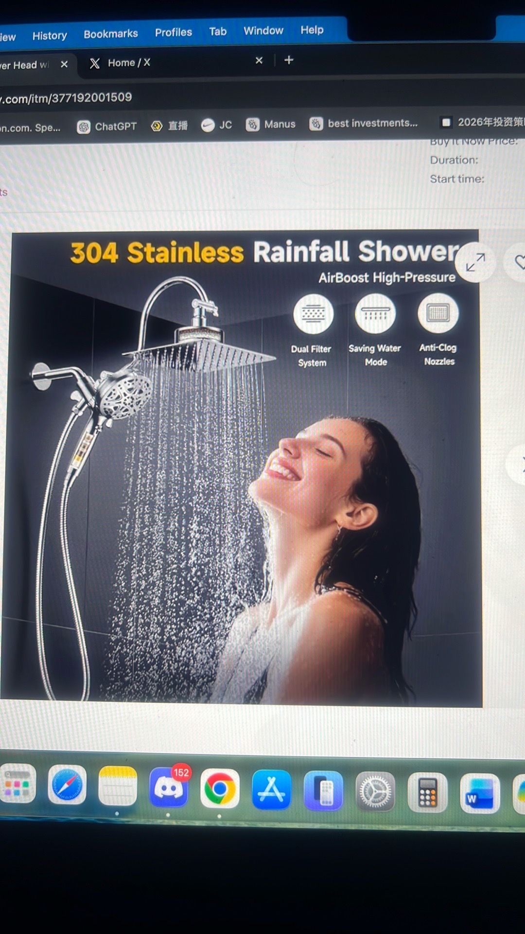 Dual filtered shower head with magnetic handheld - photo 2