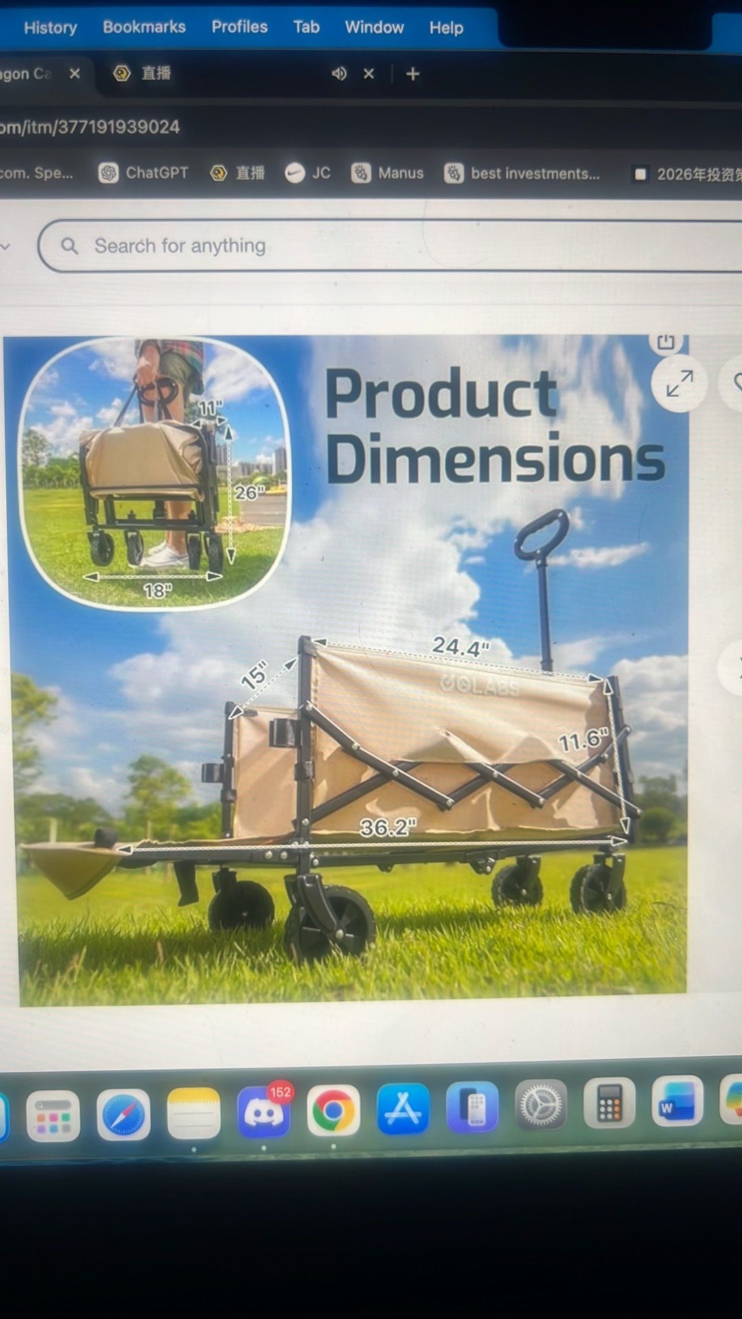 Collapsible wagon cart max 350lbs load - photo 5
