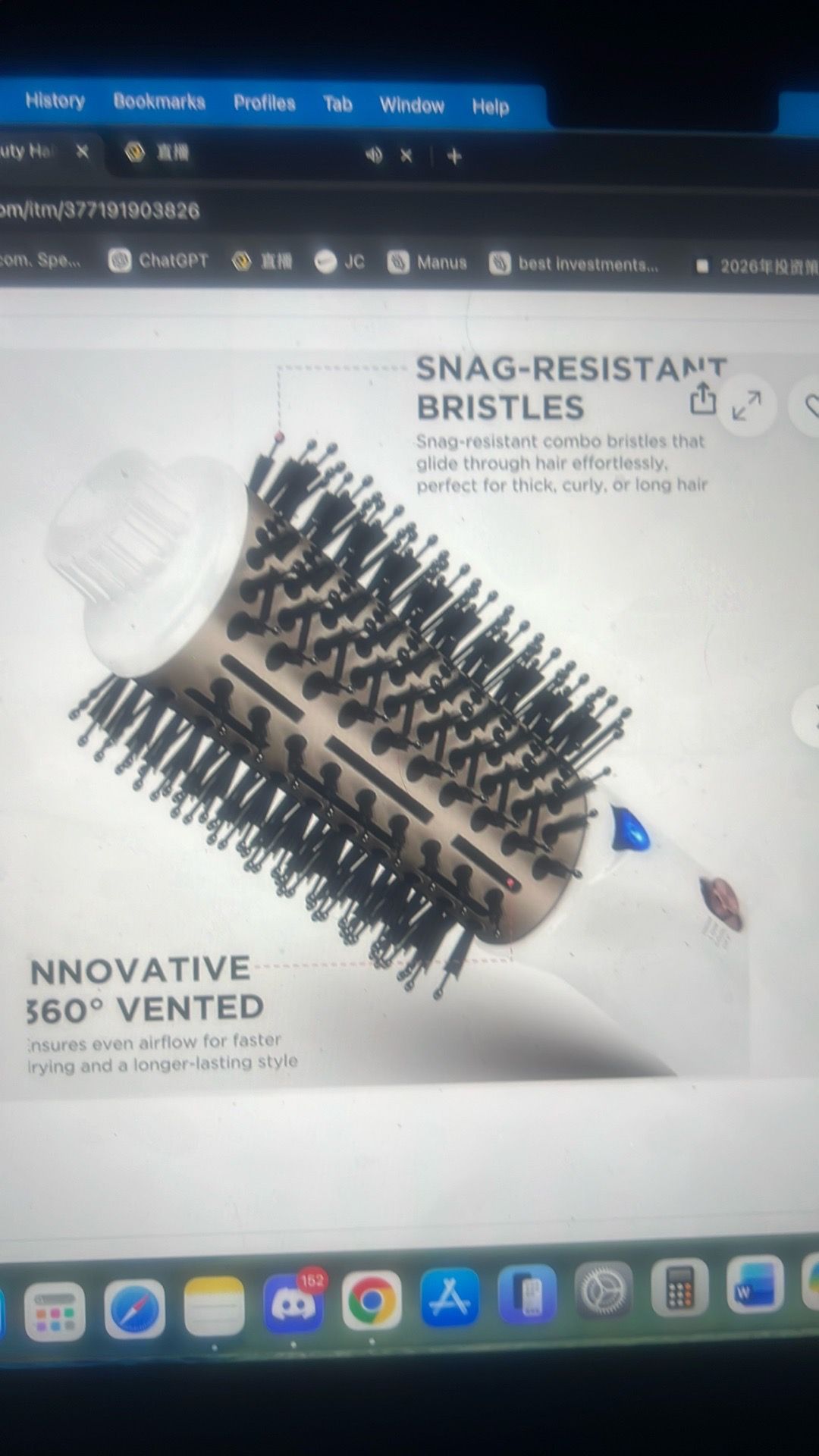 Hair dryer brush ionic ceramic hot air frizz free - photo 5