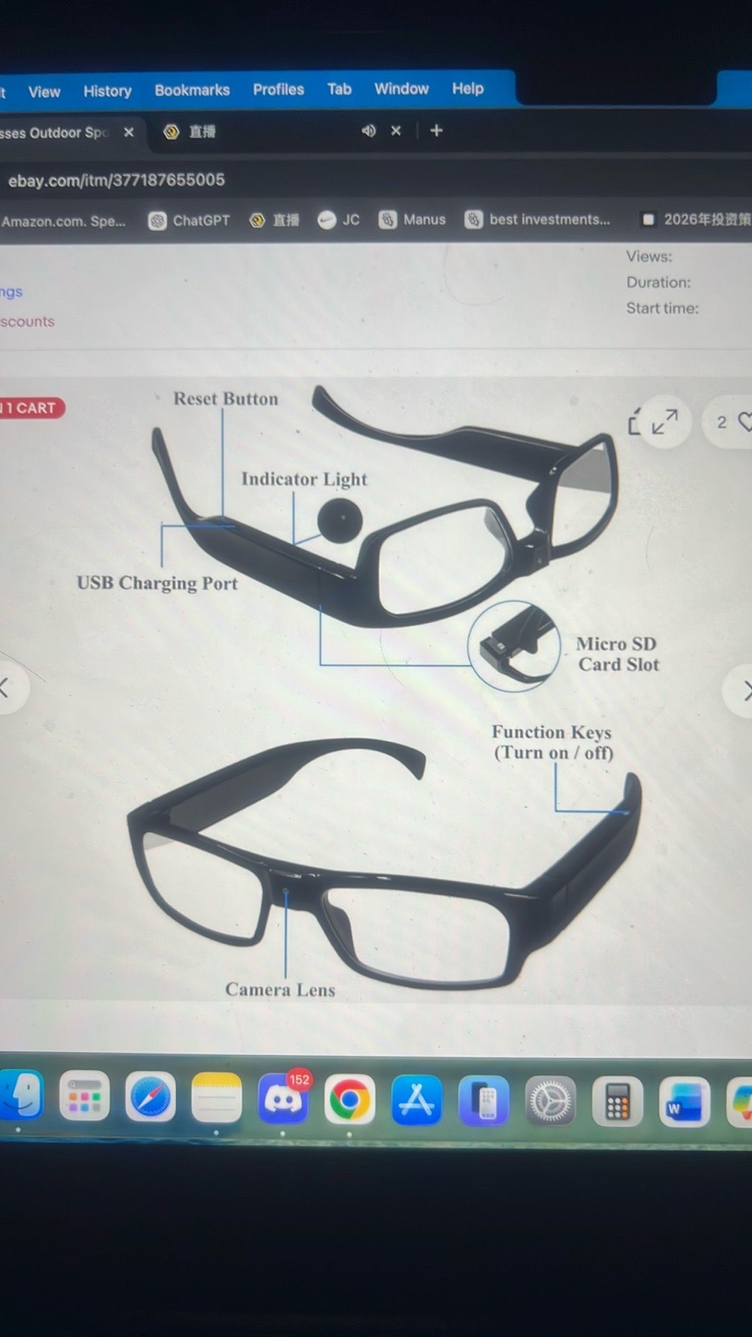 Camera glasses outdoor sport action - photo 3