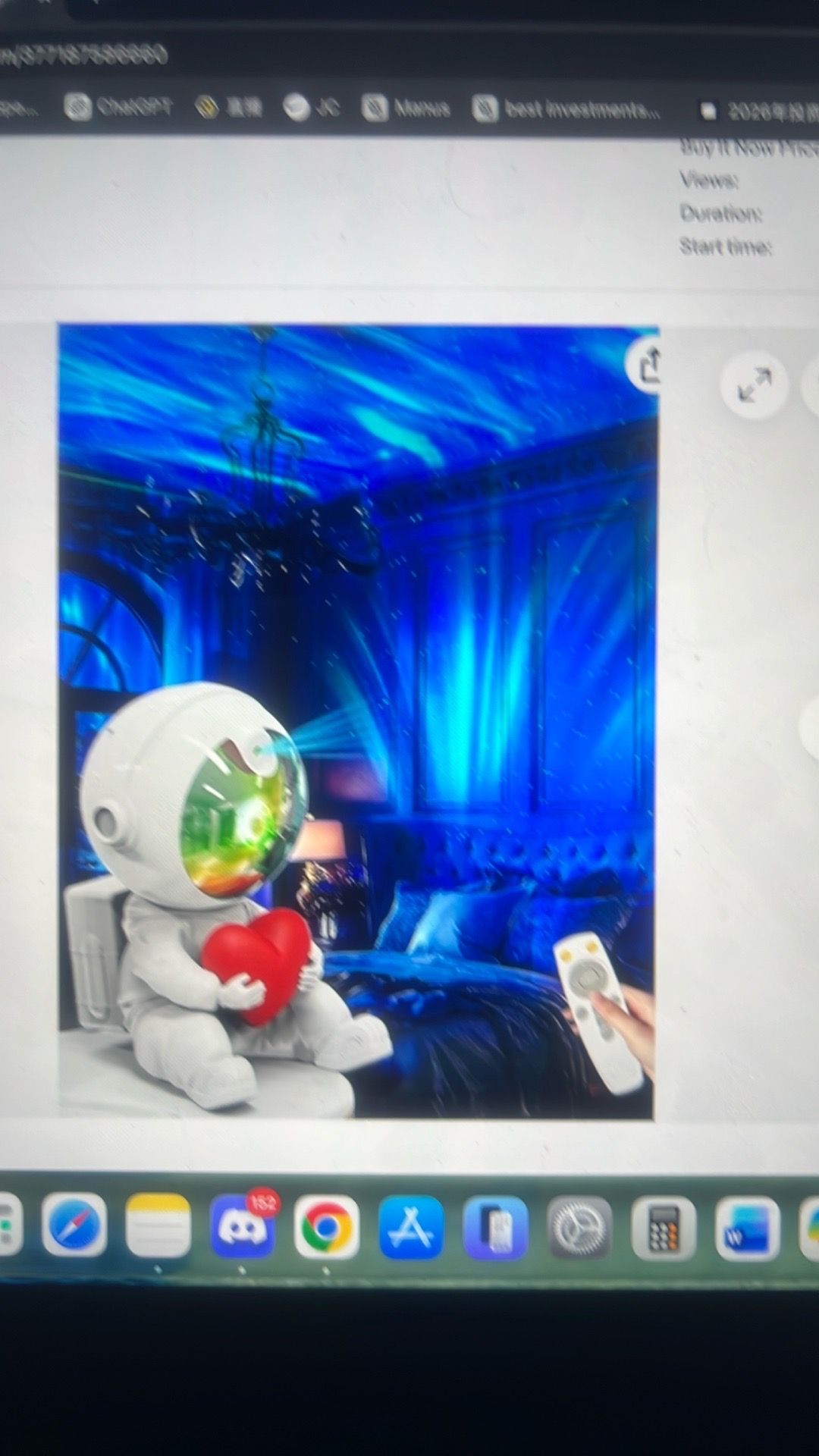 Astronaut projector galaxy night light - photo 2