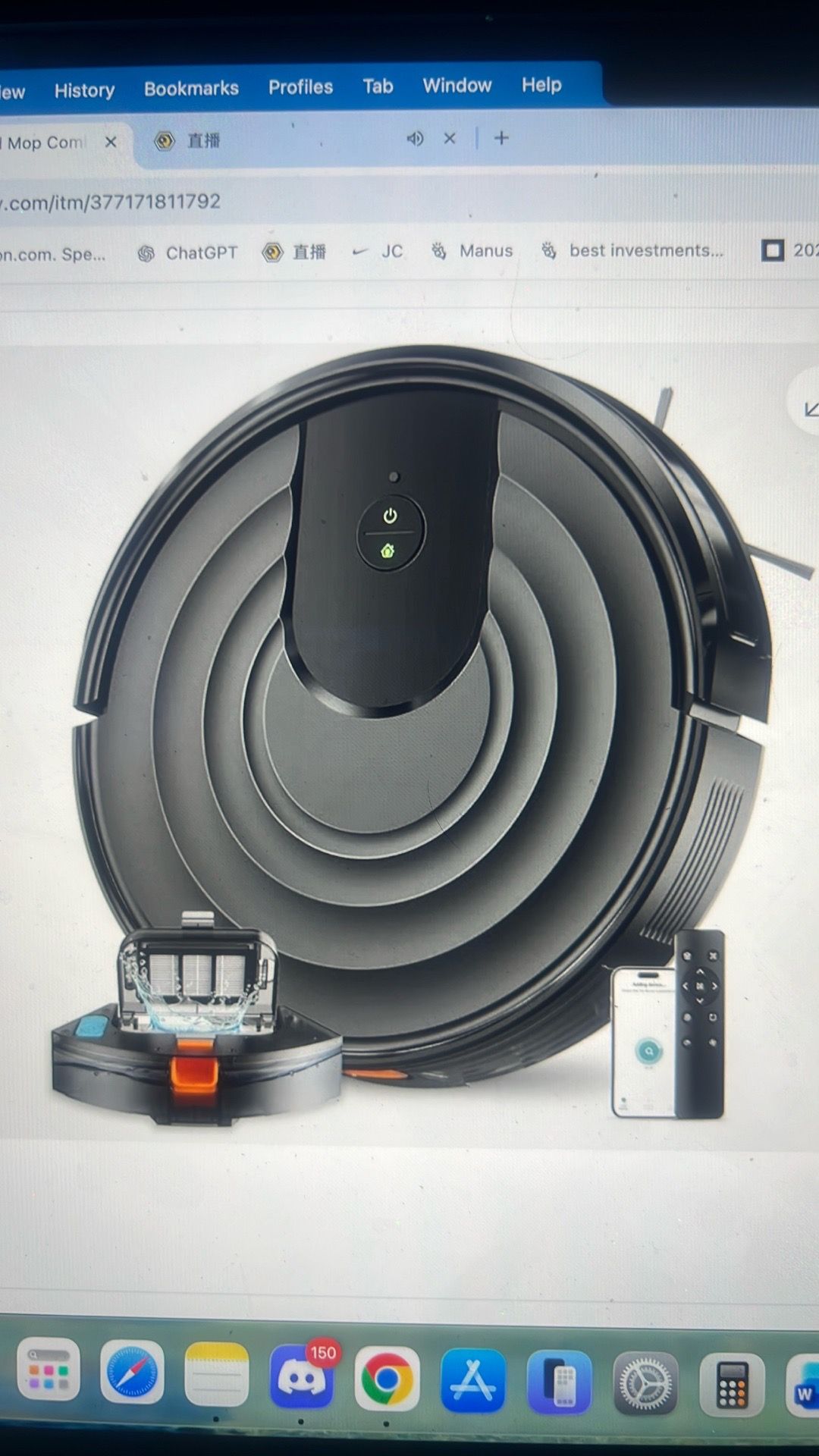 Robot vacuum and mop combo