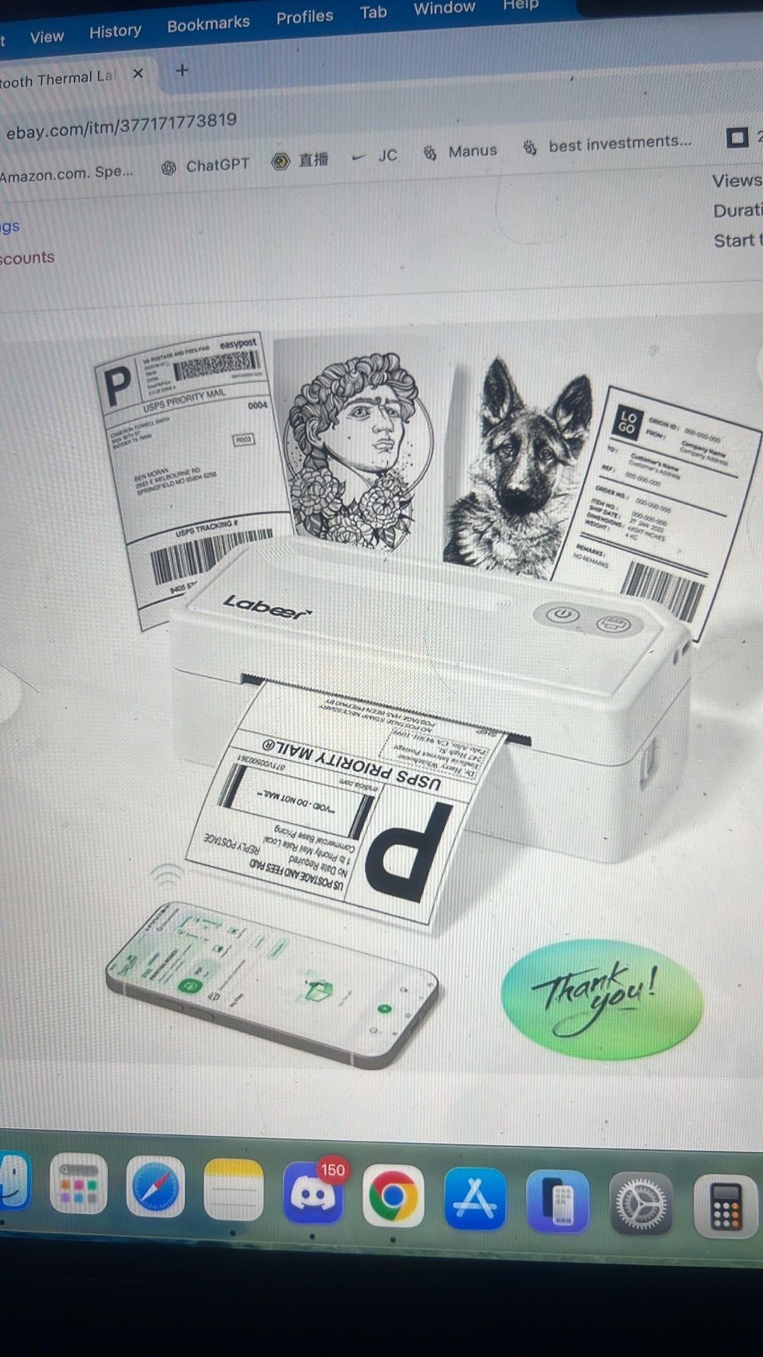 Bluetooth thermal label printer