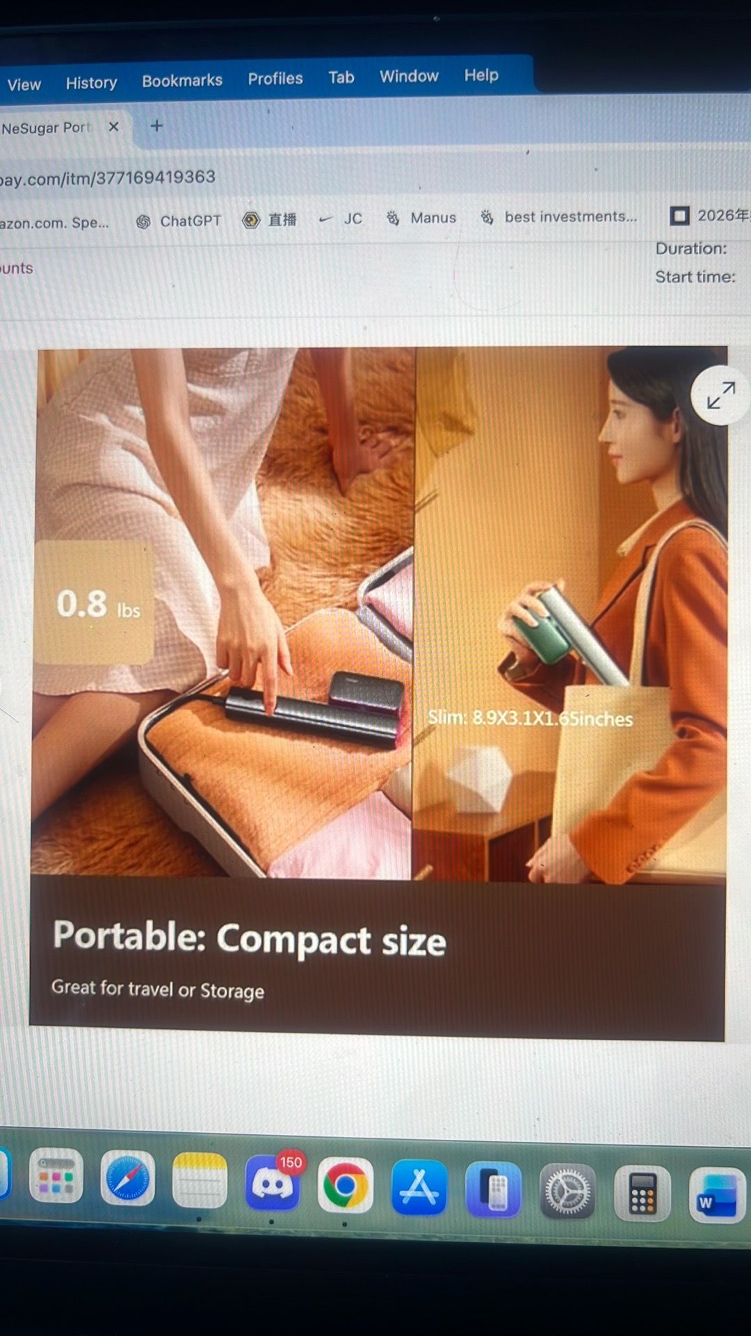 Portable handheld garment steamer, accessories included - photo 3