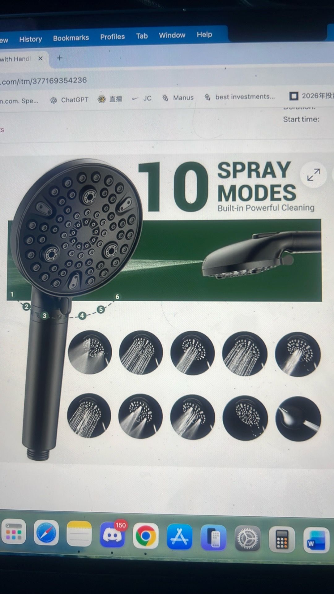 Shower head with spray combo - photo 2