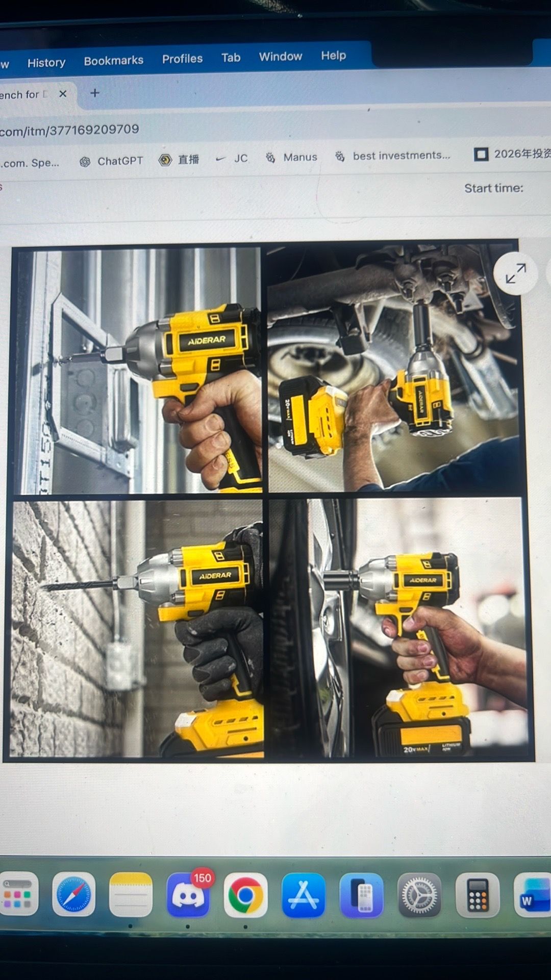 Cordless impact wrench, just tool, battery not included - photo 5