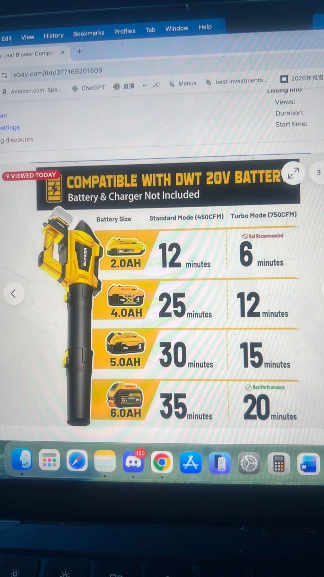 20v battery cordless blower ( no battery , tool only) - photo 3
