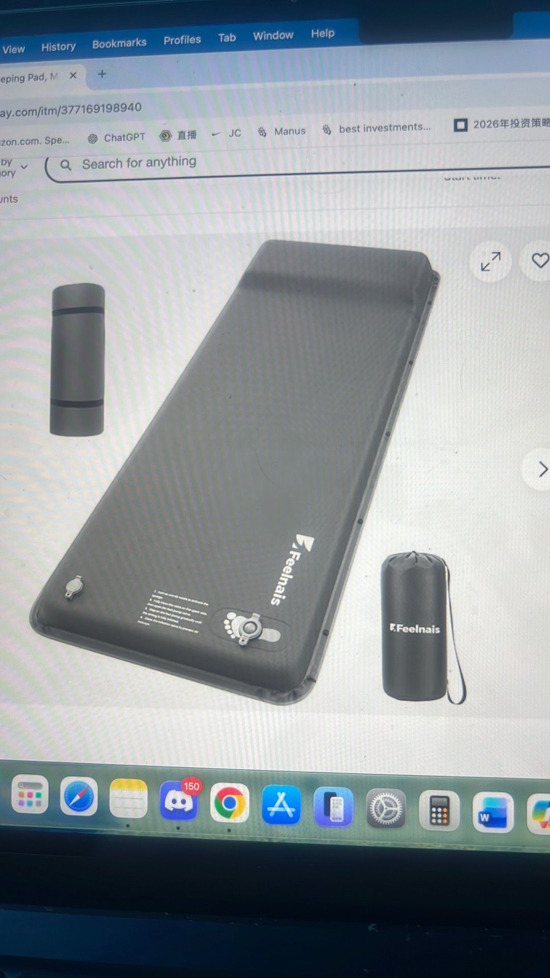 Self inflating sleeping pad