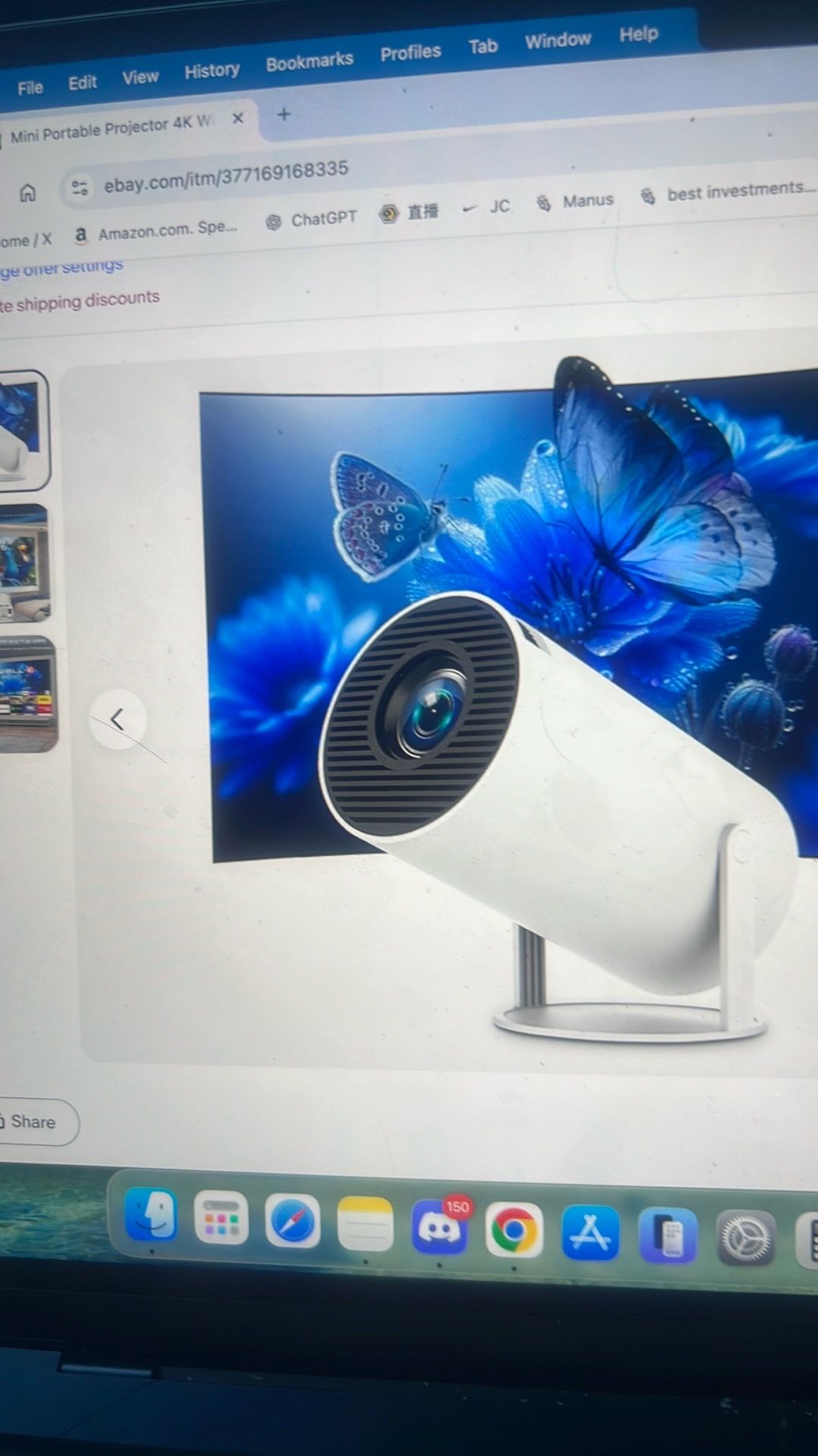Portable projector 4K WiFi